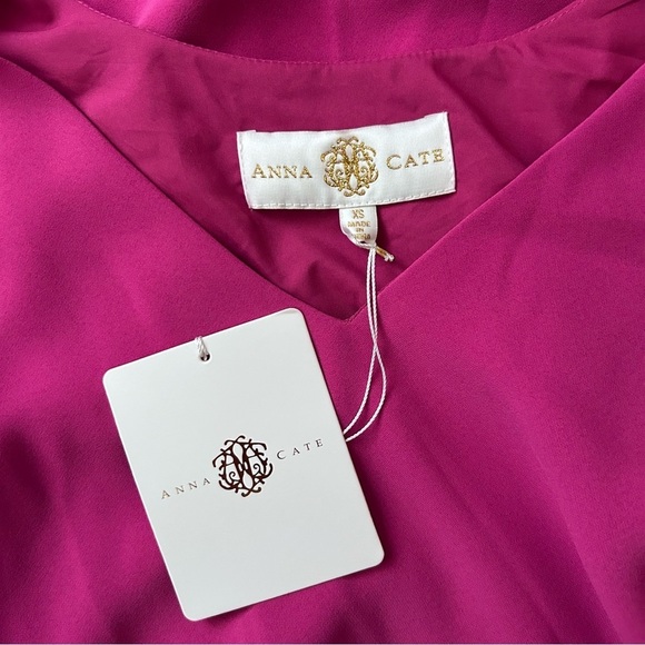 NWT Anna Cate Meredith Crepe Mini Dress in Carmine Pink Sz XS - Picture 8 of 10